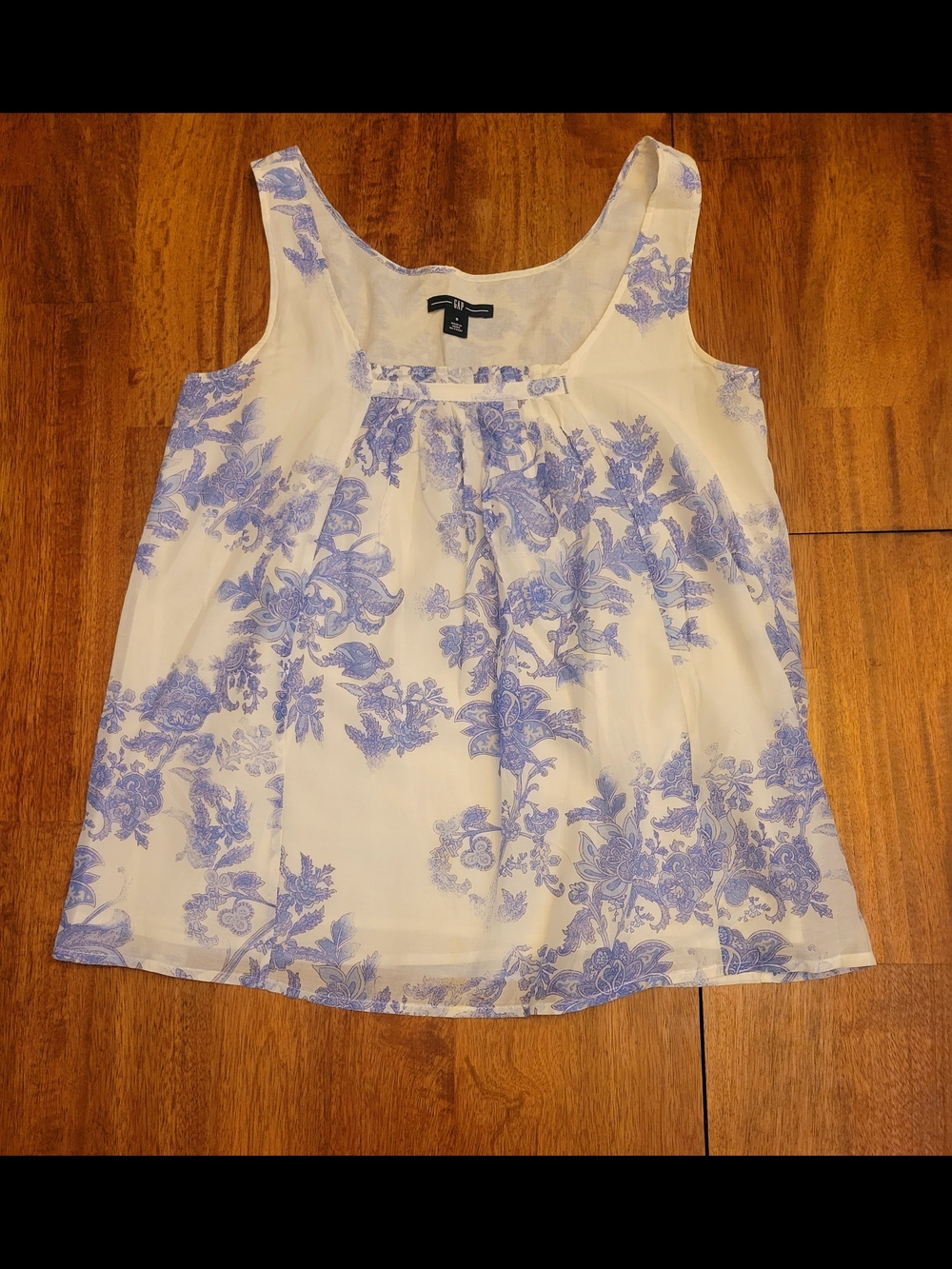 GAP White Camisole with Lavender Floral Print